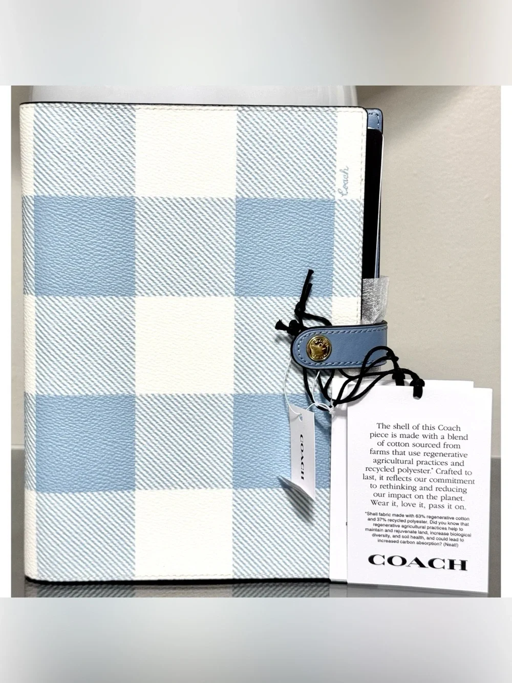 COACH Notebook With Gingham Print